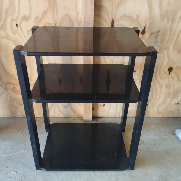 LOT 5056 : 3 Tier Black Wooden Shelf